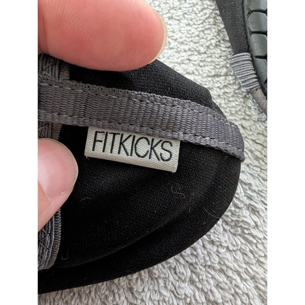 Fitkicks Shoes Womens Medium Black Gray Flats Elastic Cross Band Yoga Barefoot - Picture 3 of 5